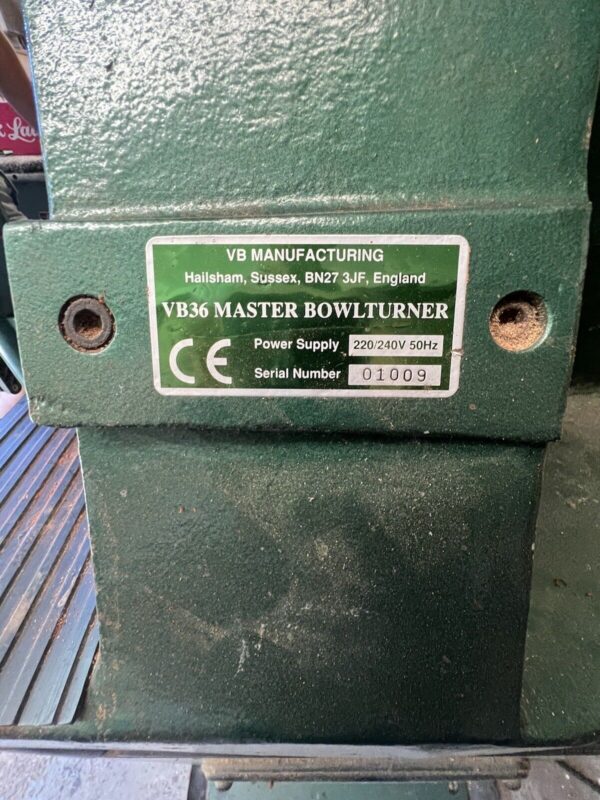 VB36 MASTER BOWLTURNER LATHE Great Condition Fully Working - Image 7